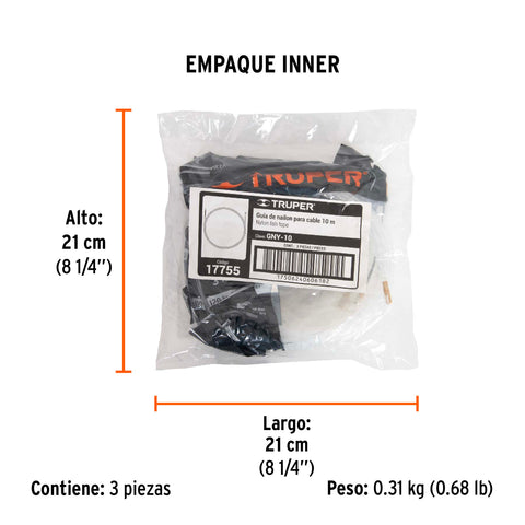 Guía de nylon de 10 m para cable, Truper | GNY-10 | 17755