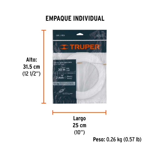 Guía de nylon de 30 m para cable, Truper | GNY-30 | 17758