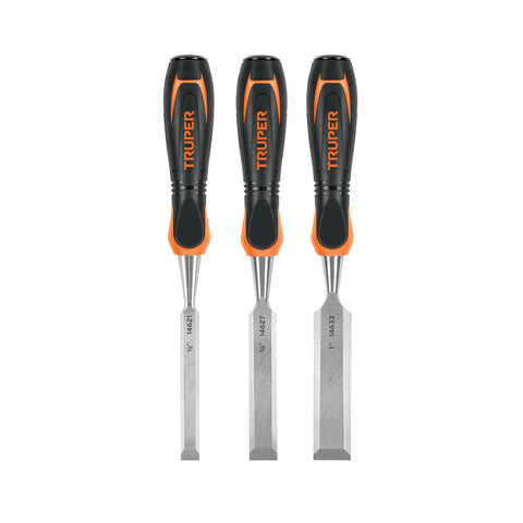 Juego de 3 formones mango Comfort Grip, Truper | JFT-3 | 17759