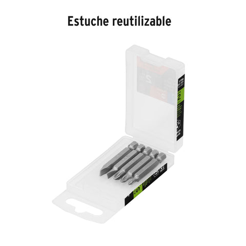 Estuche con 5 puntas de cruz y planas largo 2', Expert | PUDE-1001 | 17786