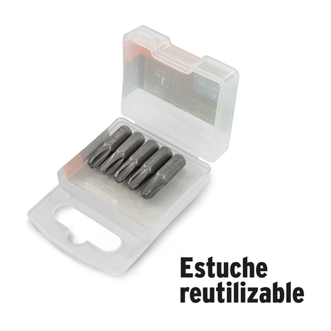 Estuche con 5 puntas pozidriv combinadas largo 1', Expert | PUDE-2001 | 17798