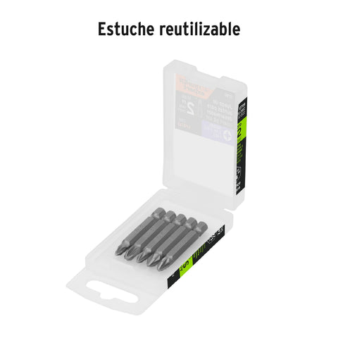 Estuche con 5 puntas pozidriv combinadas largo 2', Expert | PUDE-2002 | 17799