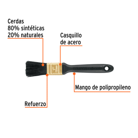 Brocha profesional de 1' mango de plástico, Truper Expert | BRT-1X | 17860