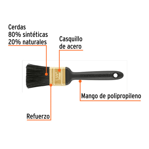Brocha profesional de 1-1/2' mango de plástico, Expert | BRT-1-1/2X | 17861