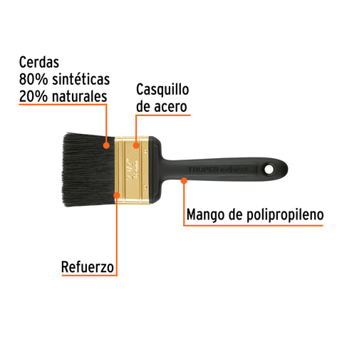 Brocha profesional de 2-1/2' mango de plástico, Expert | BRT-2-1/2X | 17863