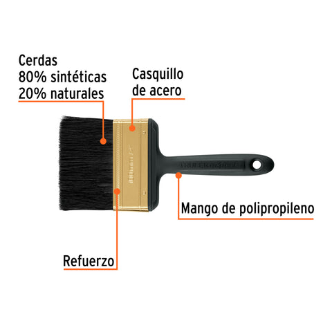 Brocha profesional de 4' mango de plástico, Truper Expert | BRT-4X | 17865