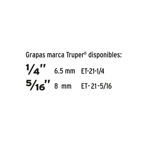 Engrapadora tipo pistola para ¼' y 5/16', con 200 grapas | ET-19 | 17977