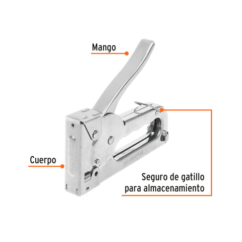 Engrapadora tipo pistola para ¼' y 5/16', con 200 grapas | ET-19 | 17977