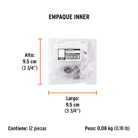 Bolsa con 2 carbones de repuesto para ESMA-4-1/2N, TRUPER | CB-ES-4-1/2N-12 | 18023