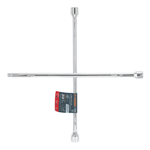 Llave de cruz 20' pulida y cromada con entrada cuadro 1/2' | LLCR-20D | 18024