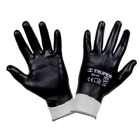Guantes de poliéster recubiertos de nitrilo, CH, TRUPER | GU-151 | 18025