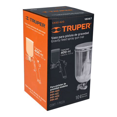 Vaso aluminio de repuesto para PIPI-411/420/421/422, TRUPER | VASO-420 | 18067