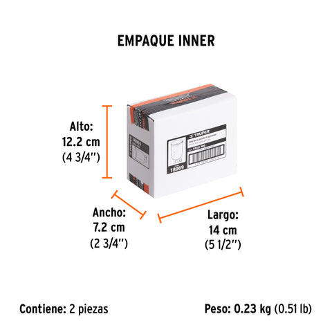 Vaso aluminio de repuesto para PIPI-400, TRUPER | VASO-400 | 18069