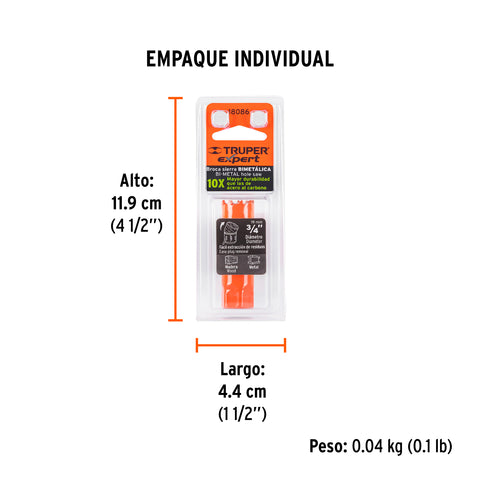 Brocasierra bimetálica 3/4', Truper Expert | COBI-3/4 | 18086