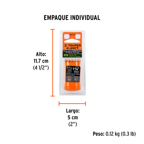 Brocasierra bimetálica 1-3/8', Truper Expert | COBI-1-3/8 | 18093