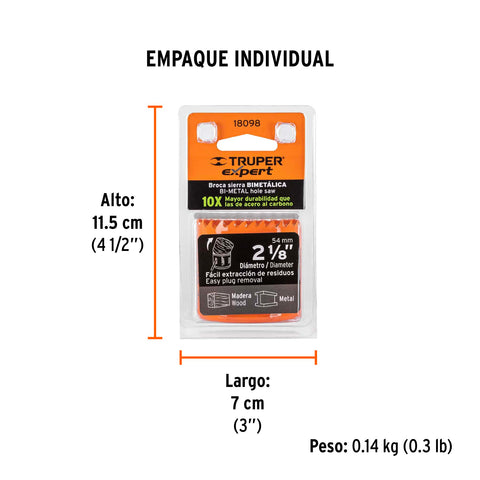 Brocasierra bimetálica 2-1/8', Truper Expert | COBI-2-1/8 | 18098