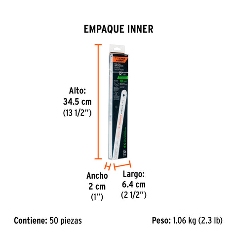 Segueta bimetálica de 12', 18 DPP, Truper Expert | SBI-18 | 18100