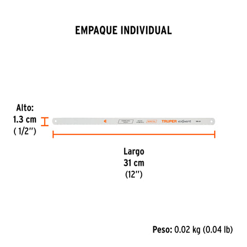 Segueta bimetálica de 12', 24 DPP, Truper Expert | SBI-24 | 18101