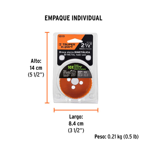 Brocasierra bimetálica 2-1/2', Truper Expert | COBI-2-1/2 | 18119