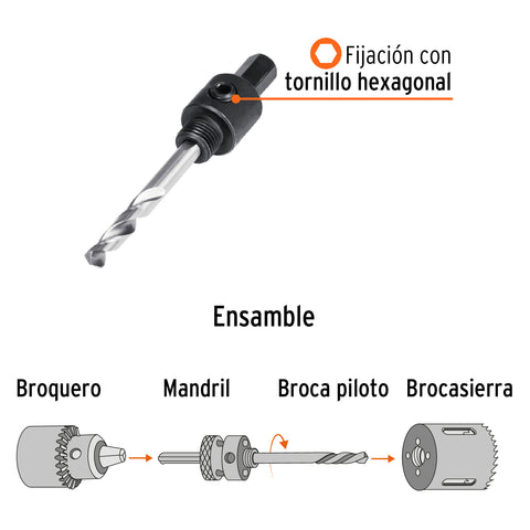 Mandril zanco 3/8' para brocasierras bimetálicas, Expert | MAND-3/8 | 18122
