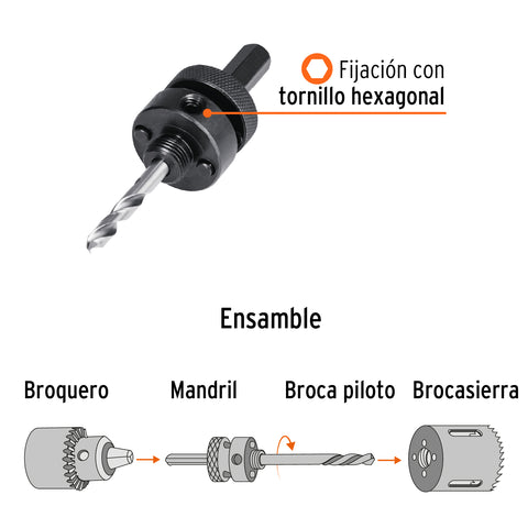 Mandril zanco 7/16' para brocasierras bimetálicas, Expert | MAND-7/16 | 18123