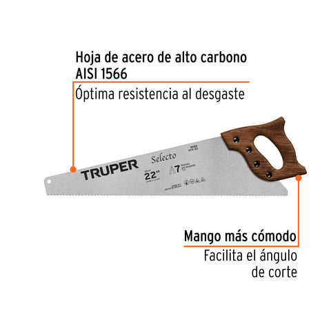Serrucho 22' Selecto, 7 DPP, Truper | STX-22 | 18160