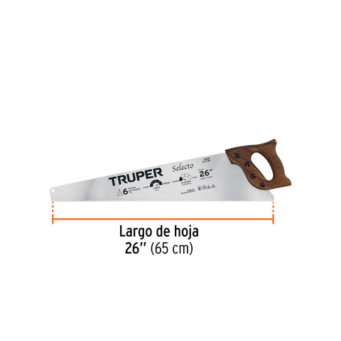 Serrucho 26' Selecto, 6 DPP, Truper | STX-26 | 18162