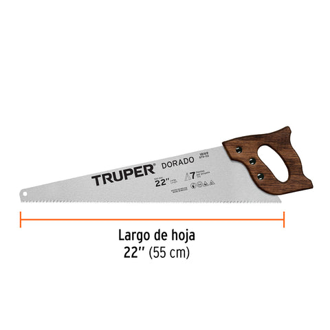 Serrucho 22' Dorado, 7 DPP, Truper | STD-22 | 18169
