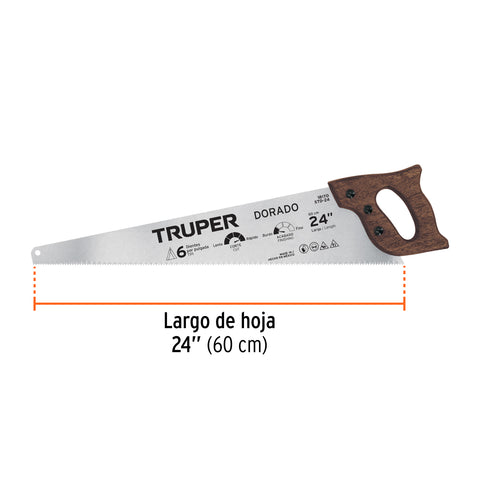 Serrucho 24' Dorado, 6 DPP, Truper | STD-24 | 18170