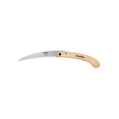 Serrucho plegable 10' hoja curva 6 DPP, mango madera, Truper | STP-12PL | 18178