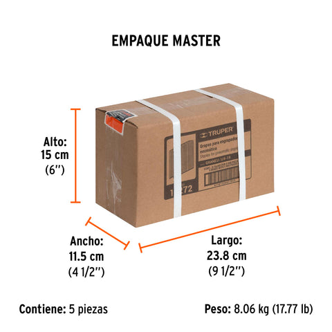 Caja con 5000 grapas corona 1/4' calibre 18, 19mm p/ENNE-120 | GRANEU-1/4-19 | 18272