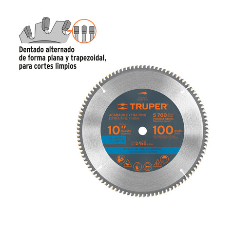 Disco sierra 10' para aluminio, 100 dientes centro 5/8' | ST-10100A | 18313