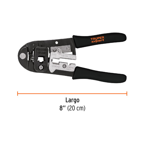 Pinza 8' ponchadora para cables RJ-45, 8 contactos, Truper | PRJ-45 | 18342