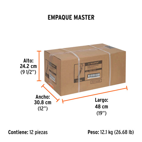 Cuerda con ganchos para remolque, 27 mm x 4.5 m, Truper | CREM-7/8X45 | 18346