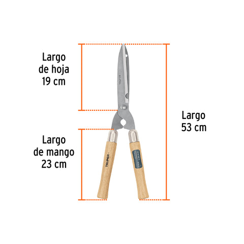 Tijera para poda 53 cm, ligera, mgos de madera, TRUPER | T-17 | 18376