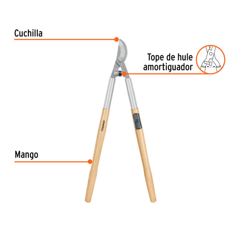 Tijera para ramas 70 cm, Classic, mgos de madera, TRUPER | T-122 | 18380
