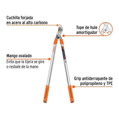 Tijera para ramas 74 cm, mangos de aluminio, TRUPER EXPERT | TF-122 | 18392