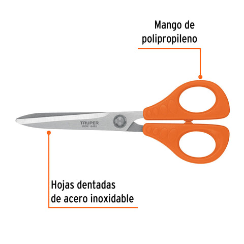 Tijera 8' de acero inoxidable para oficina, TRUPER | TIOF-8 | 18485