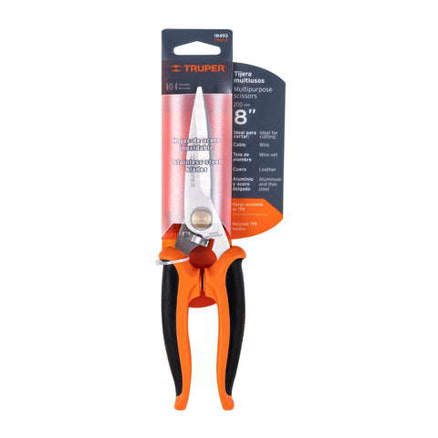 Tijera 8' multiusos de acero inox, mgo Comfort Grip, TRUPER | TIMU-8 | 18493