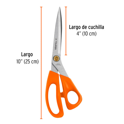 Tijera 10' de acero inoxidable para costura, TRUPER | TICO-10 | 18496