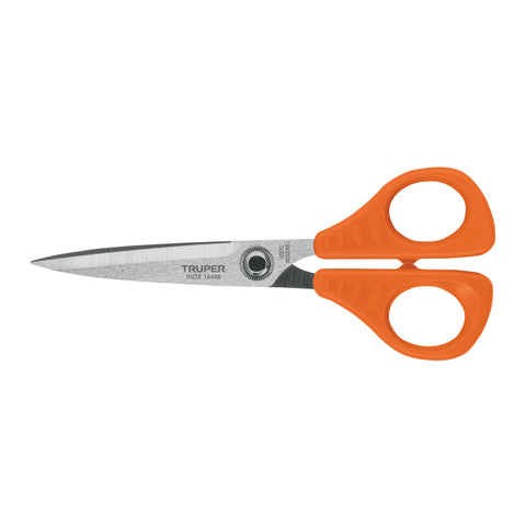 Tijera 6-1/2' de acero inoxidable para oficina, TRUPER | TIOF-6 | 18498