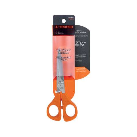 Tijera 6-1/2' de acero inoxidable para oficina, TRUPER | TIOF-6 | 18498