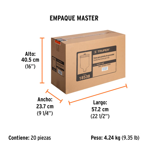Vaso plástico de repuesto para PIPI-440/441/442, TRUPER | VASO-440 | 18538