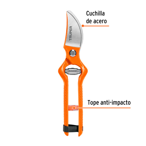 Tijera para poda 8-1/2' forjada cuchilla de paso, Truper | T-585 | 18543