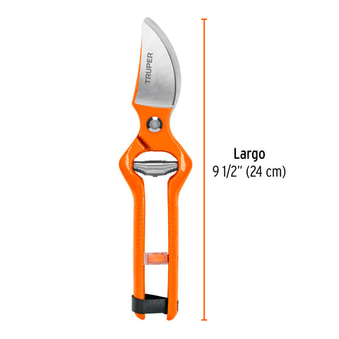 Tijera para poda 9-1/2' forjada cuchilla de paso, Truper | T-595 | 18544