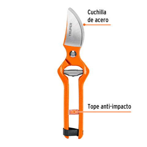 Tijera para poda 9-1/2' forjada cuchilla de paso, Truper | T-595 | 18544
