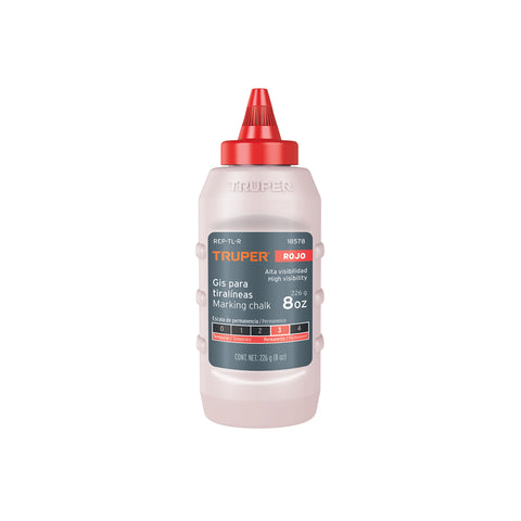 Gis rojo para tiralíneas, alta visibilidad, 8 oz, Truper | REP-TL-R | 18578