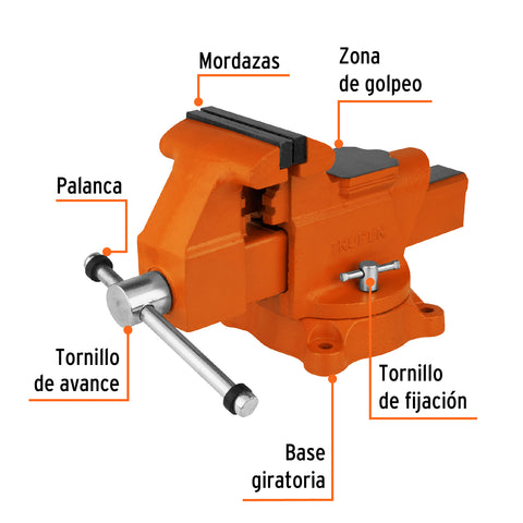 Tornillo de banco 5' uso industrial de hierro nodular | TA-5 | 18593