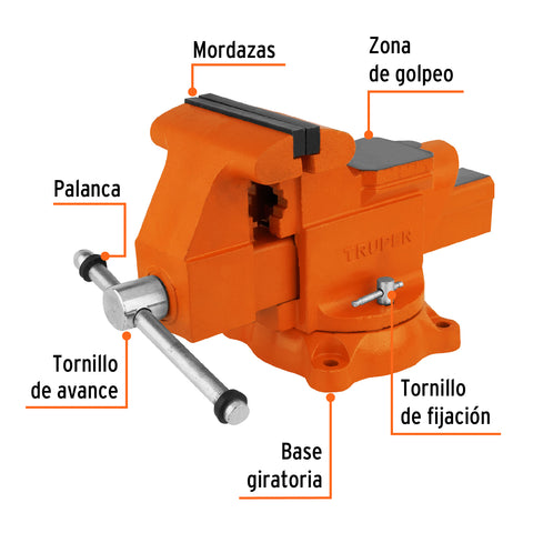 Tornillo de banco 6' uso industrial de hierro nodular | TA-6 | 18594