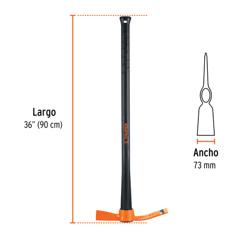 Talacho-hacha 2.5 lb, mango fibra de vidrio 36', Truper | TH-2.5M | 18632
